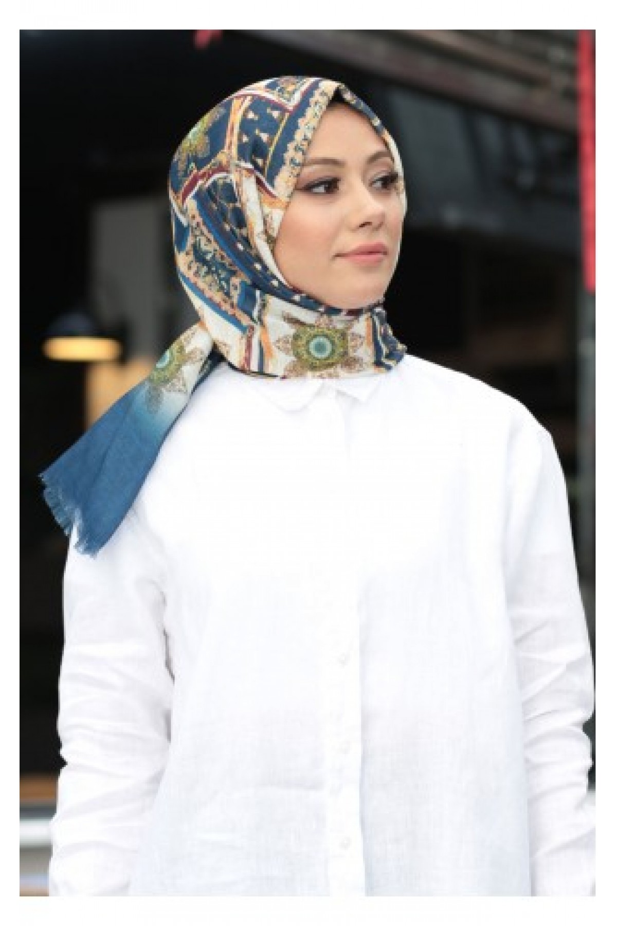 Dijital Baskılı Desenli  Pamuk Şal  KE-03-V4