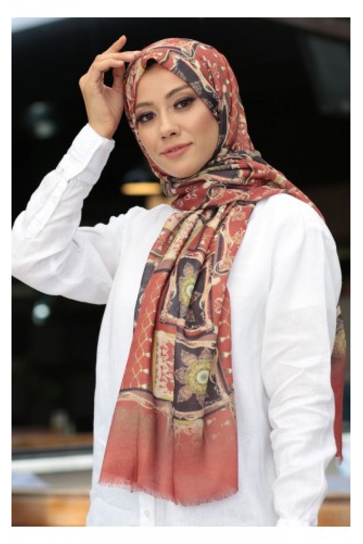 Dijital Baskılı Desenli  Pamuk Şal  KE-03-V5