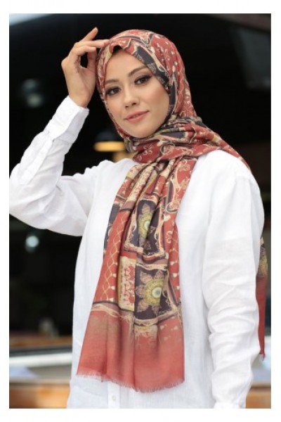 Dijital Baskılı Desenli  Pamuk Şal  KE-03-V5