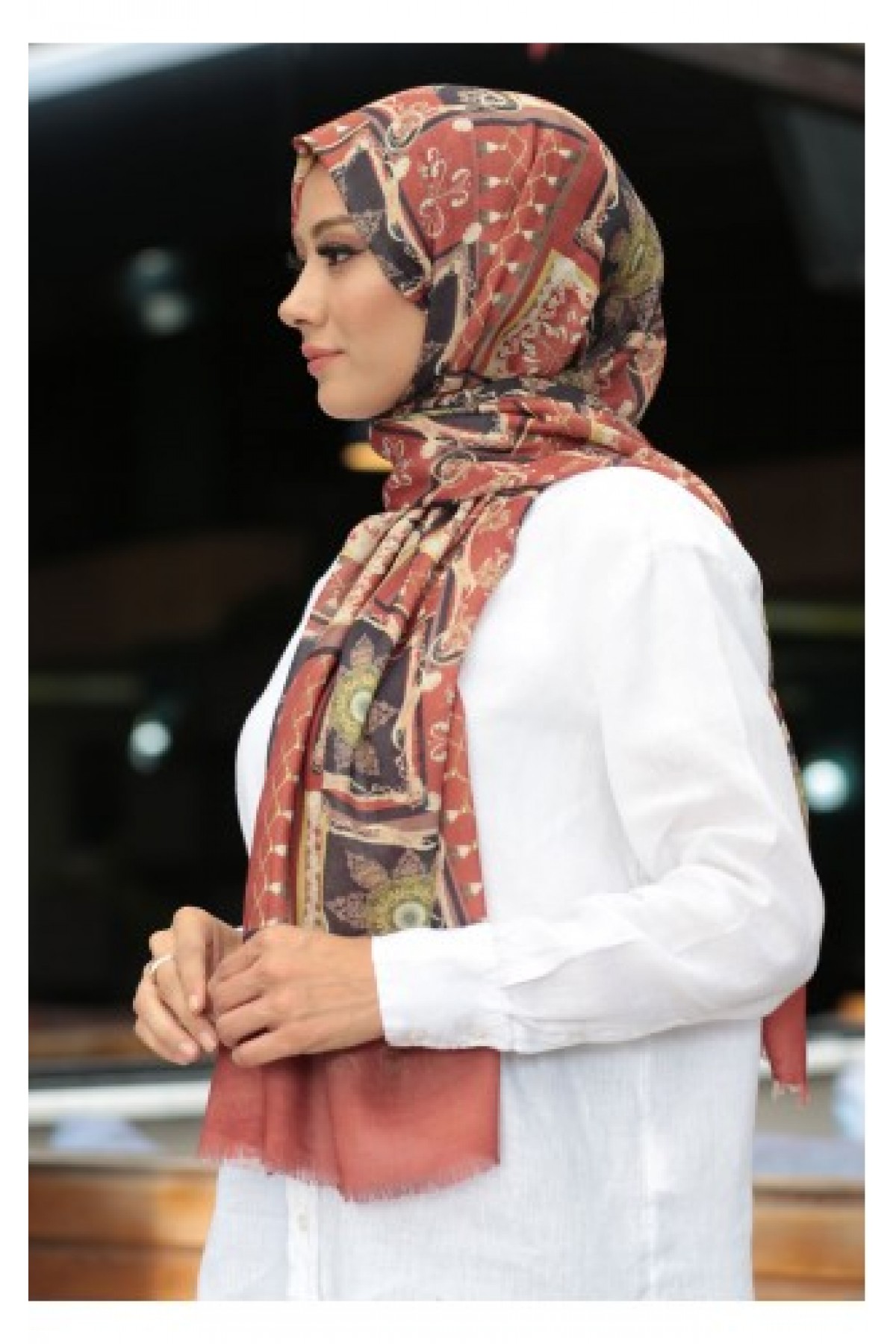 Dijital Baskılı Desenli  Pamuk Şal  KE-03-V5