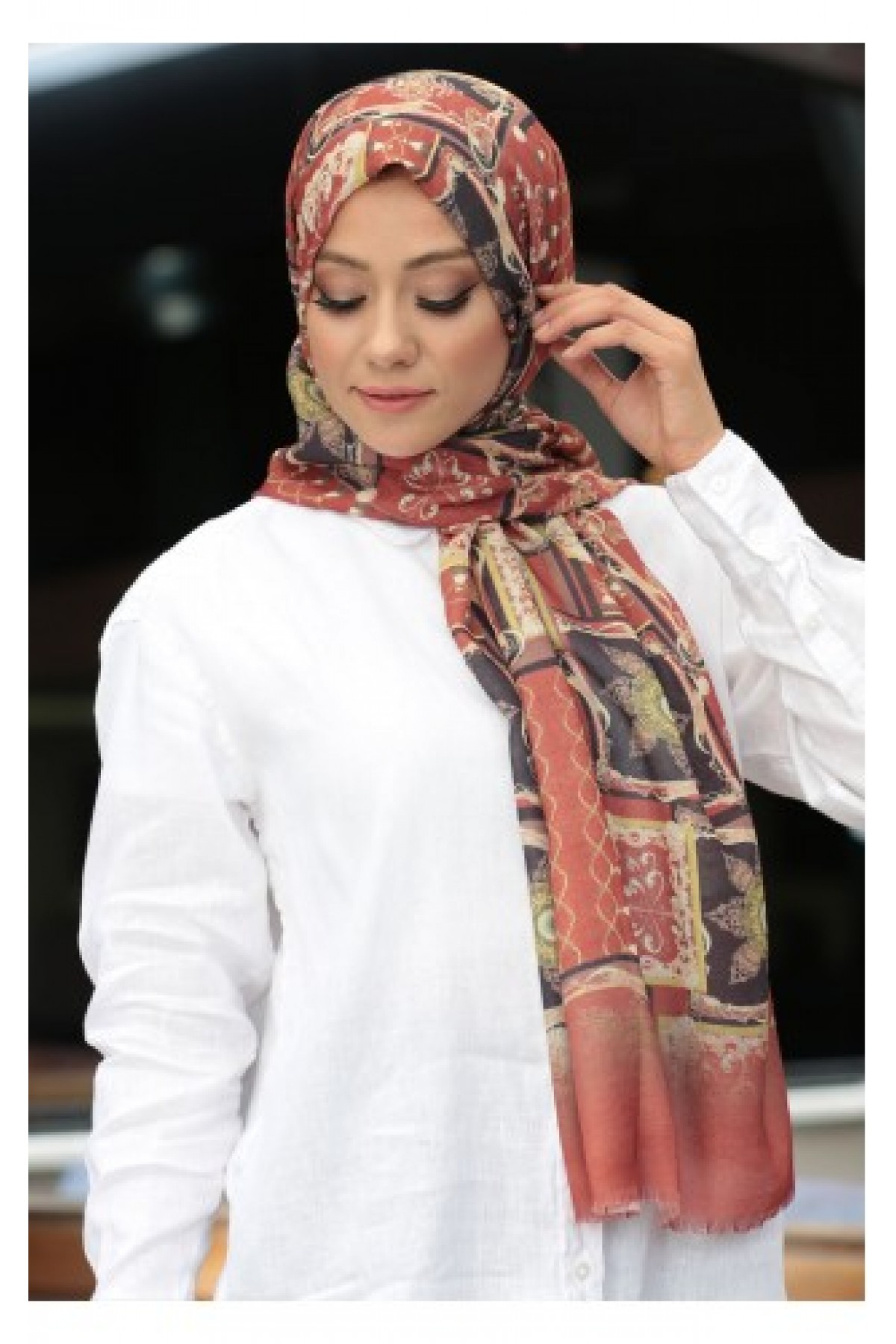 Dijital Baskılı Desenli  Pamuk Şal  KE-03-V5