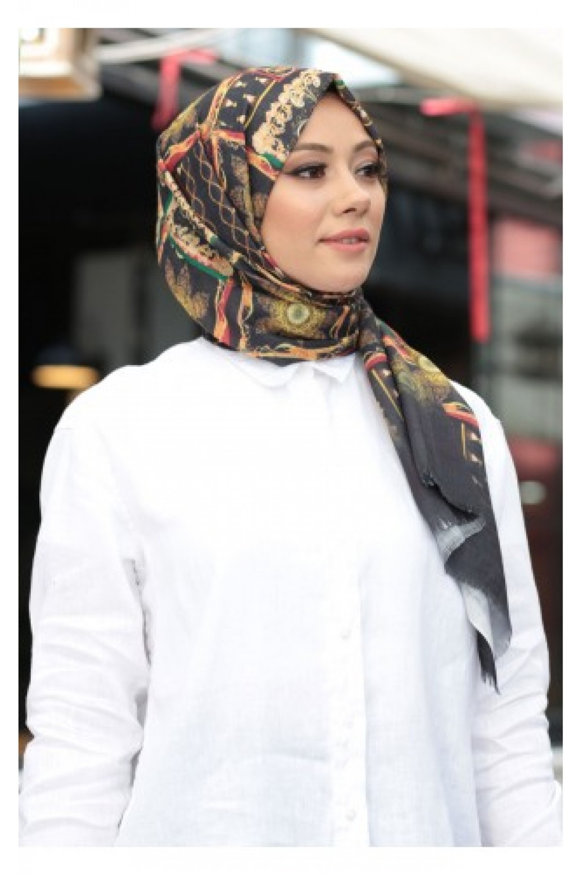 Dijital Baskılı Desenli  Pamuk Şal  KE-03-V6