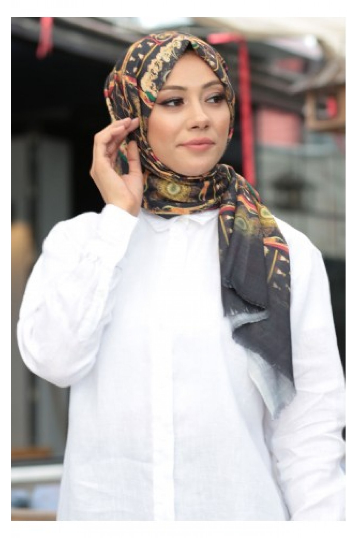 Dijital Baskılı Desenli  Pamuk Şal  KE-03-V6