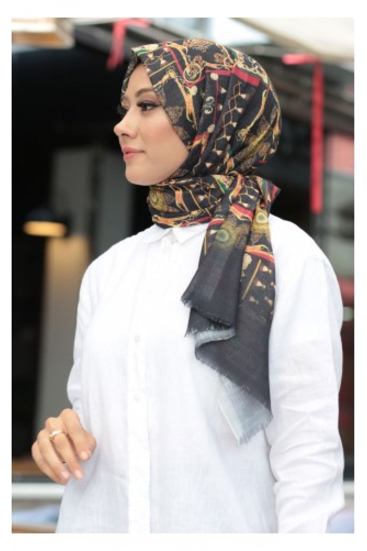 Dijital Baskılı Desenli  Pamuk Şal  KE-03-V6