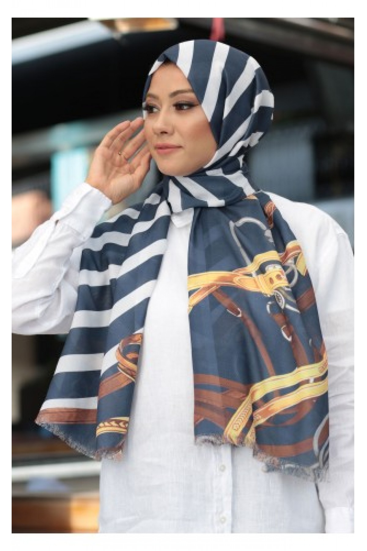 Dijital Baskılı Desenli  Pamuk Şal  KE-04-V4