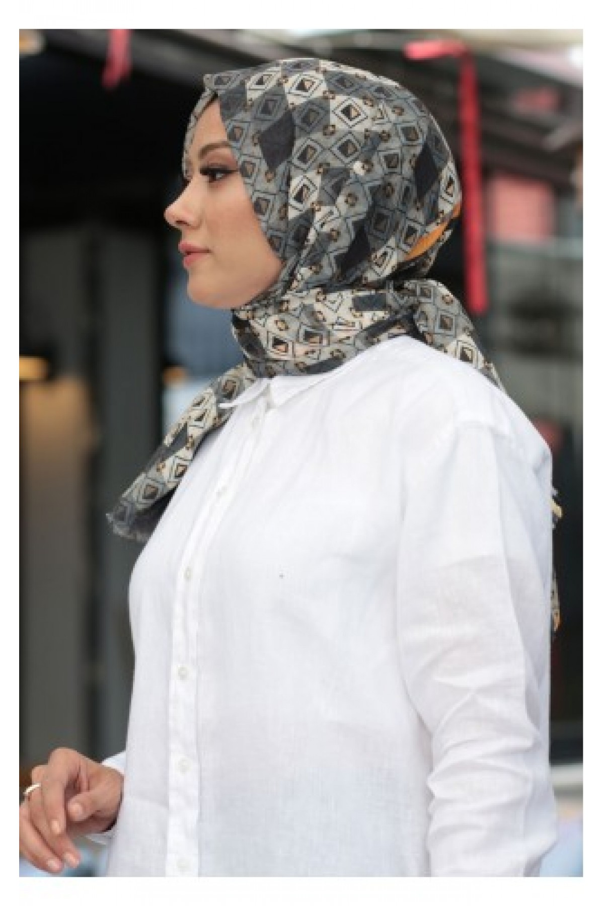 Dijital Baskılı Desenli  Pamuk Şal  KE-07-V3