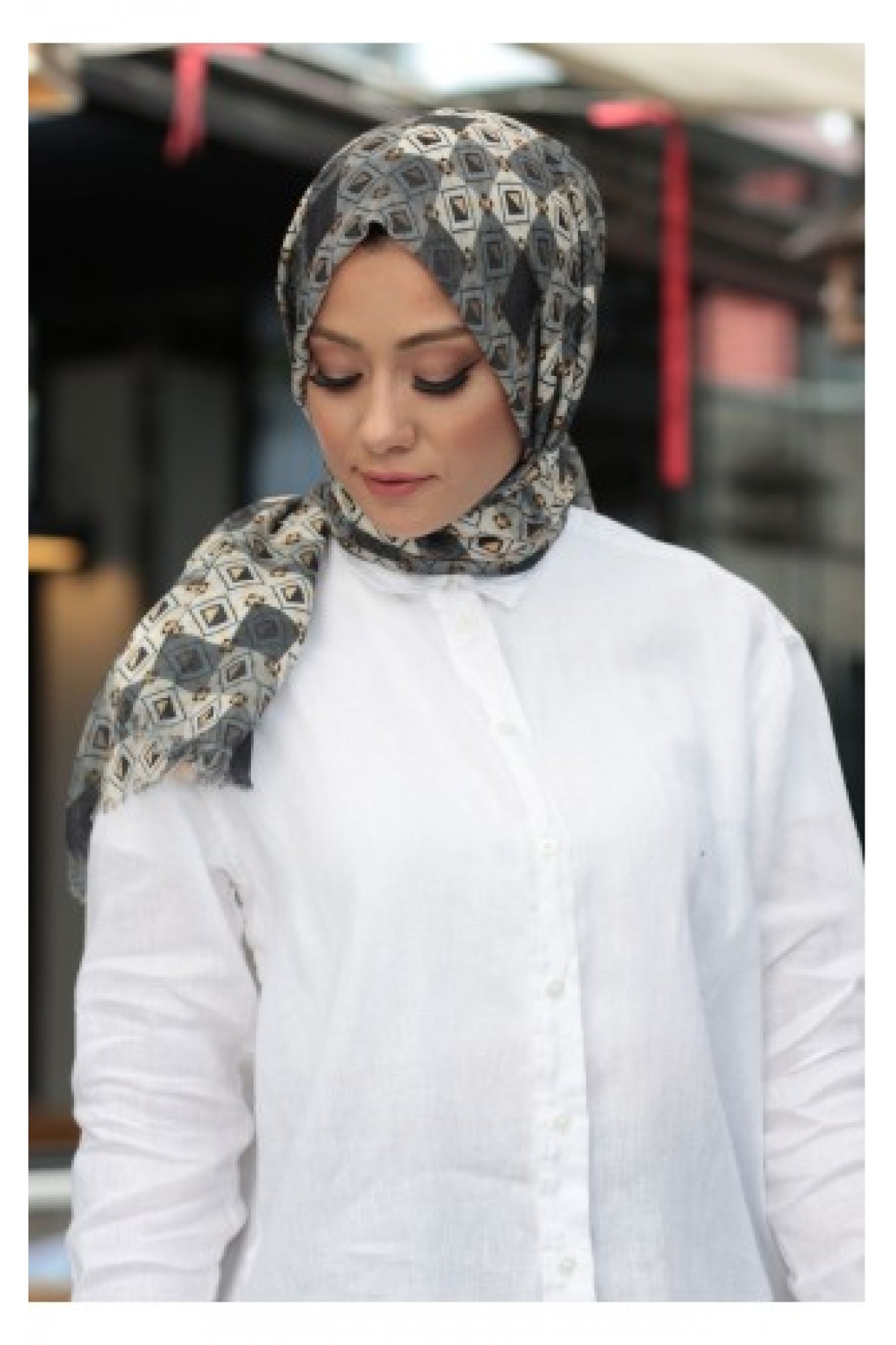 Dijital Baskılı Desenli  Pamuk Şal  KE-07-V3