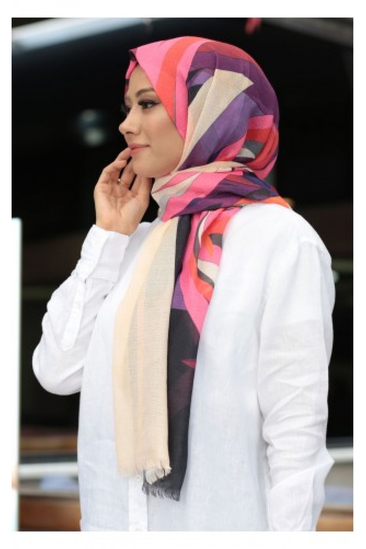 Dijital Baskılı Desenli  Pamuk Şal  KE-09-V4