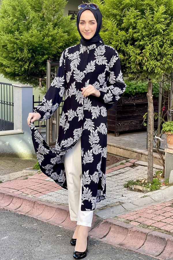 Moda Çizgi Desenli Tunik