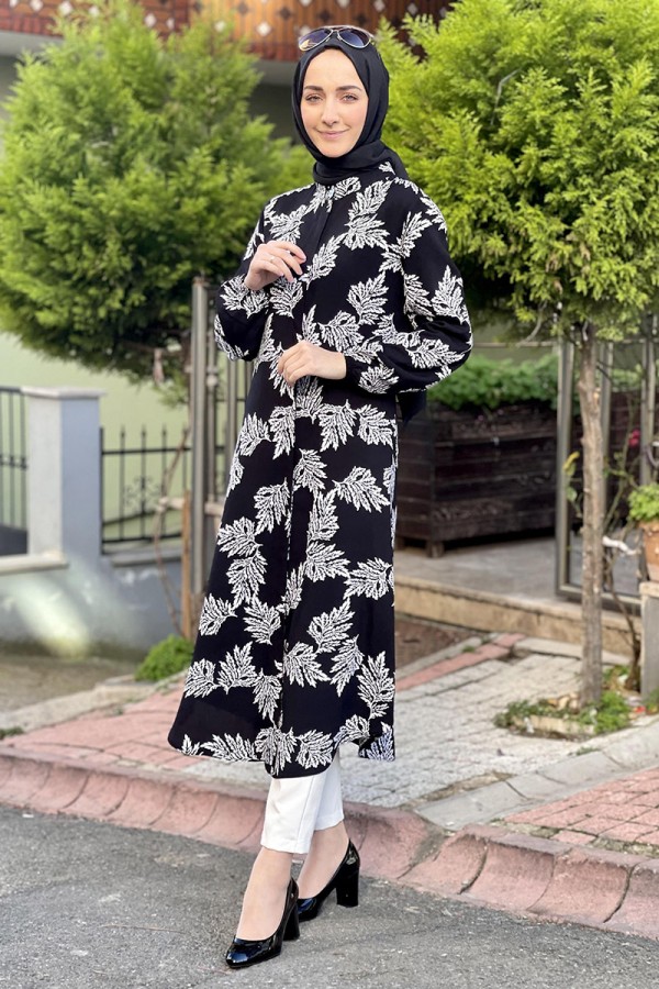 Moda Çizgi Desenli Tunik