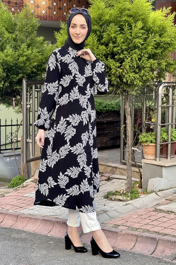 Moda Çizgi Desenli Tunik