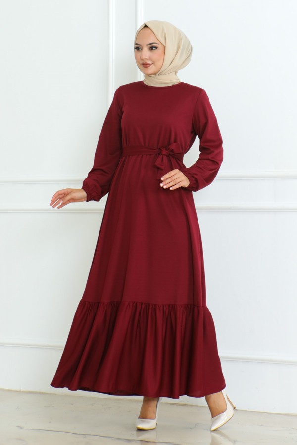 elbise bordo 207
