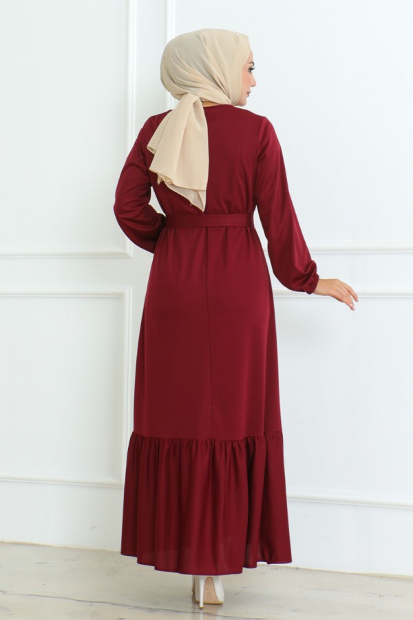 elbise bordo 207