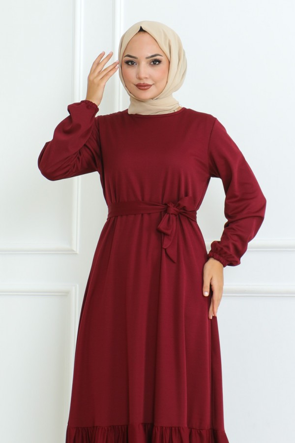 elbise bordo 207