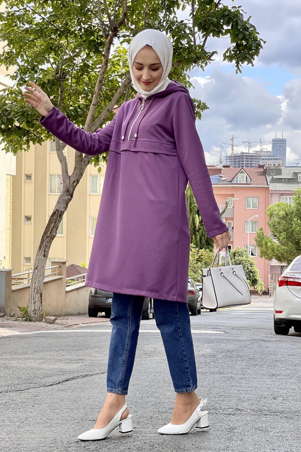 Moda Çizgi Desenli Tunik