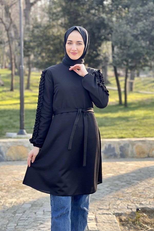 Moda Çizgi Desenli Tunik