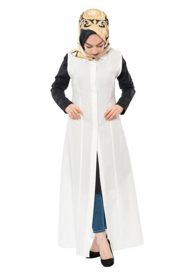 Moda Çizgi Yakalı Yelek