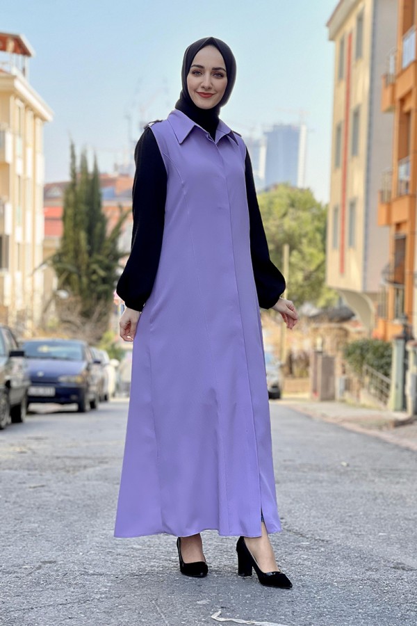 Moda Çizgi Yakalı Yelek