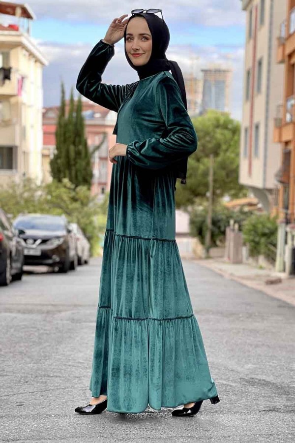 Moda Çizgi Tesettür Elbise