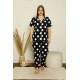 Moda Çizgi Kadın Pamuklu Cepli Kısa Kol Büyük Beden Pijama Takım 202123