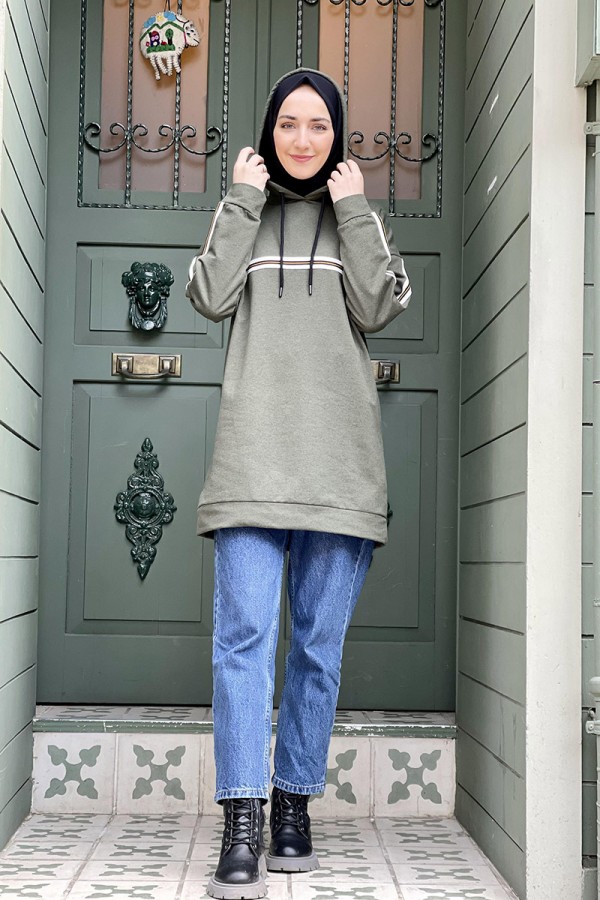 Moda Çizgi Desenli Tunik