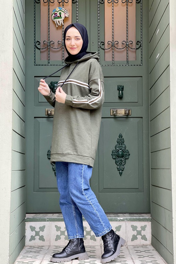 Moda Çizgi Desenli Tunik