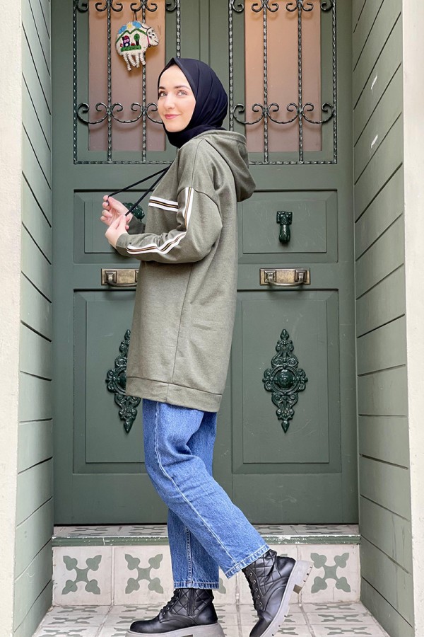 Moda Çizgi Desenli Tunik