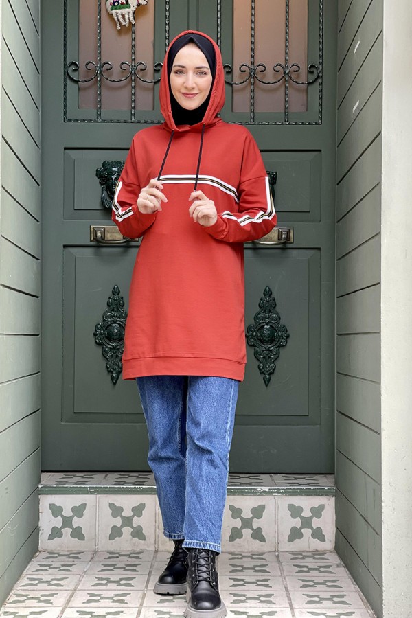 Moda Çizgi Desenli Tunik