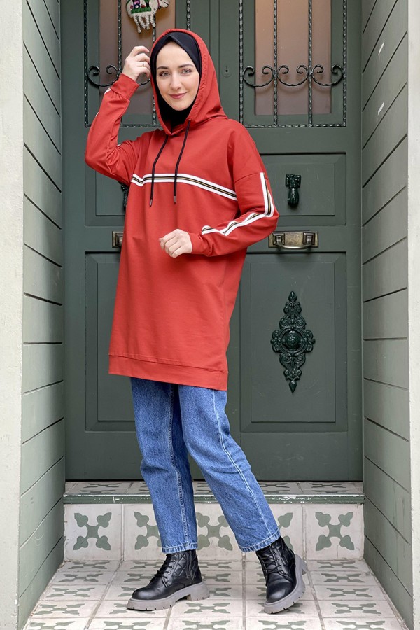 Moda Çizgi Desenli Tunik