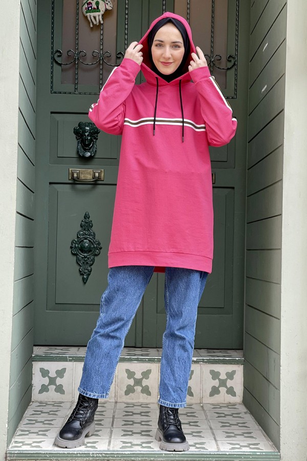 Moda Çizgi Desenli Tunik
