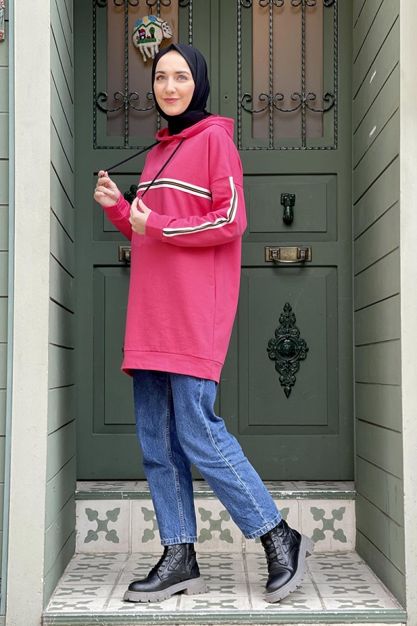Moda Çizgi Desenli Tunik
