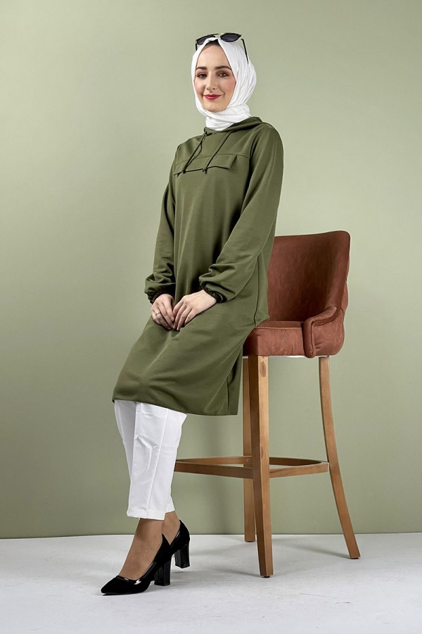 Moda Çizgi Desenli Tunik