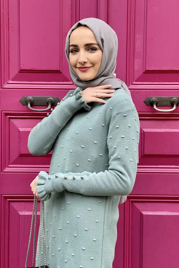 Moda Çizgi Triko Tunik
