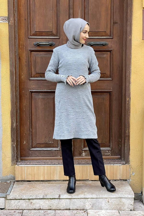 Moda Çizgi Triko Tunik