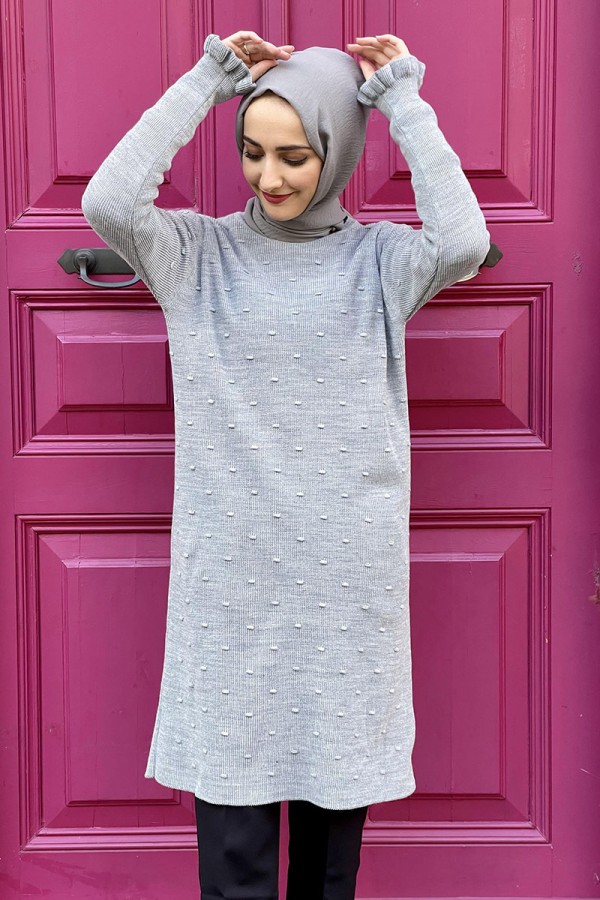 Moda Çizgi Triko Tunik