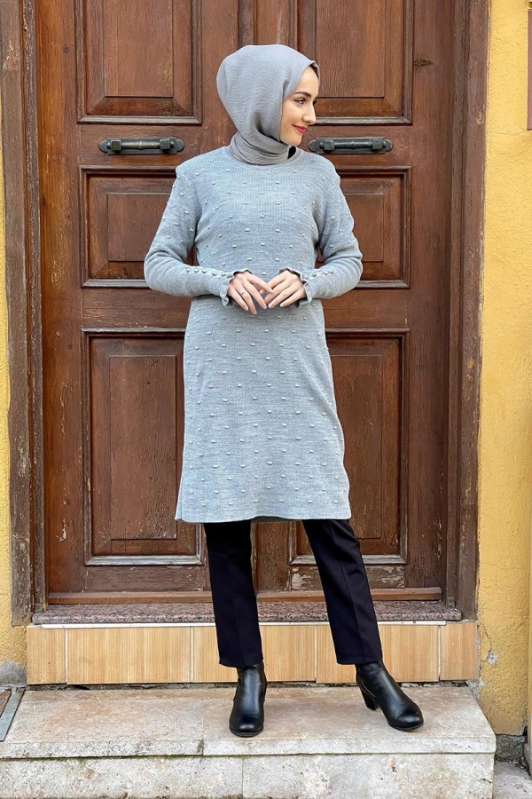 Moda Çizgi Triko Tunik