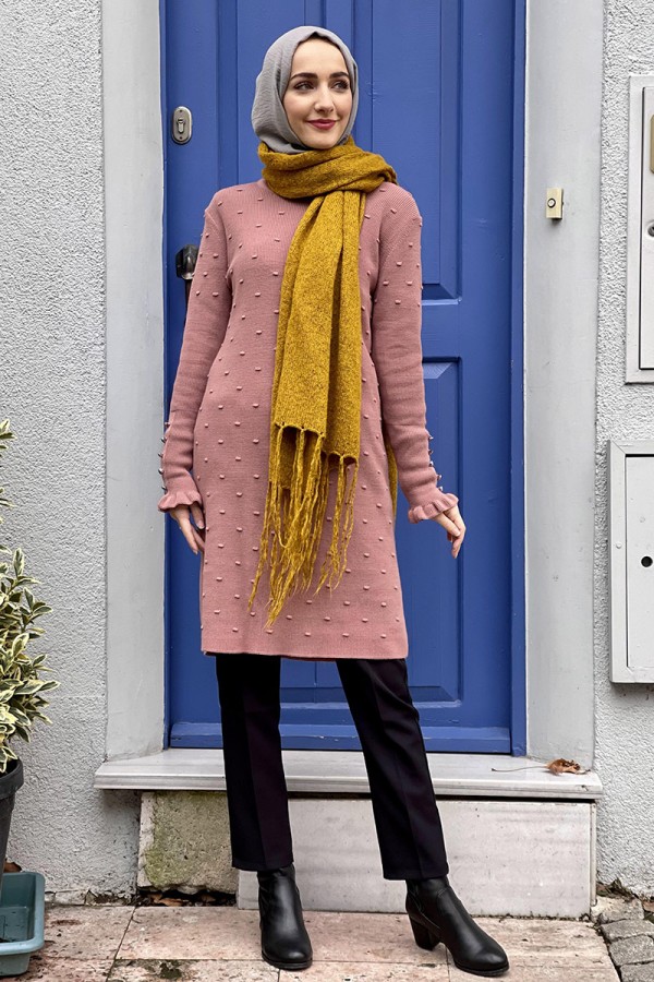 Moda Çizgi Triko Tunik