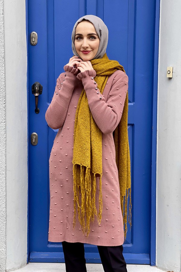 Moda Çizgi Triko Tunik