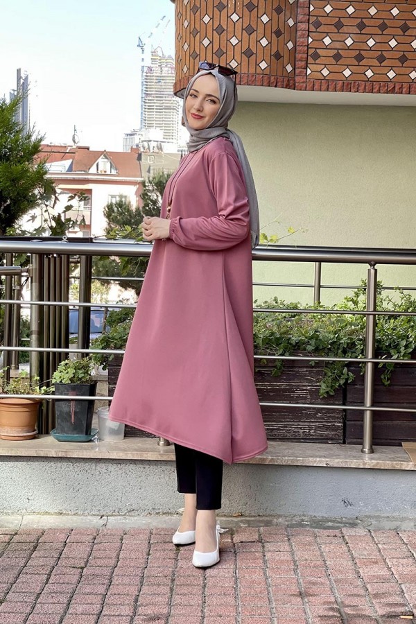 Moda Çizgi Desenli Tunik