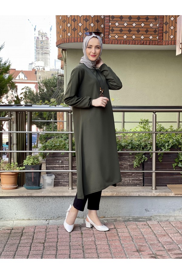 Moda Çizgi Desenli Tunik