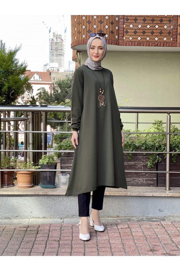 Moda Çizgi Desenli Tunik