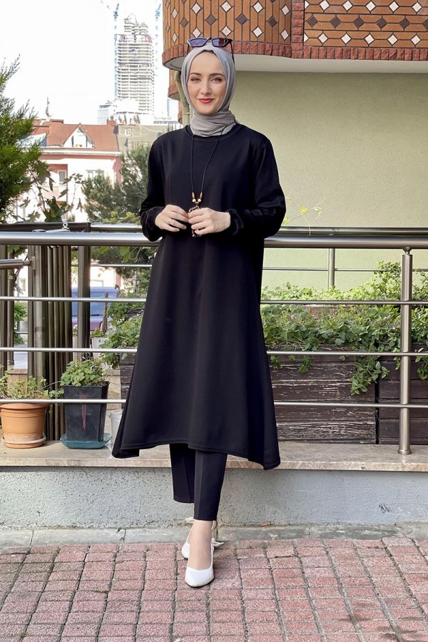 Moda Çizgi Desenli Tunik