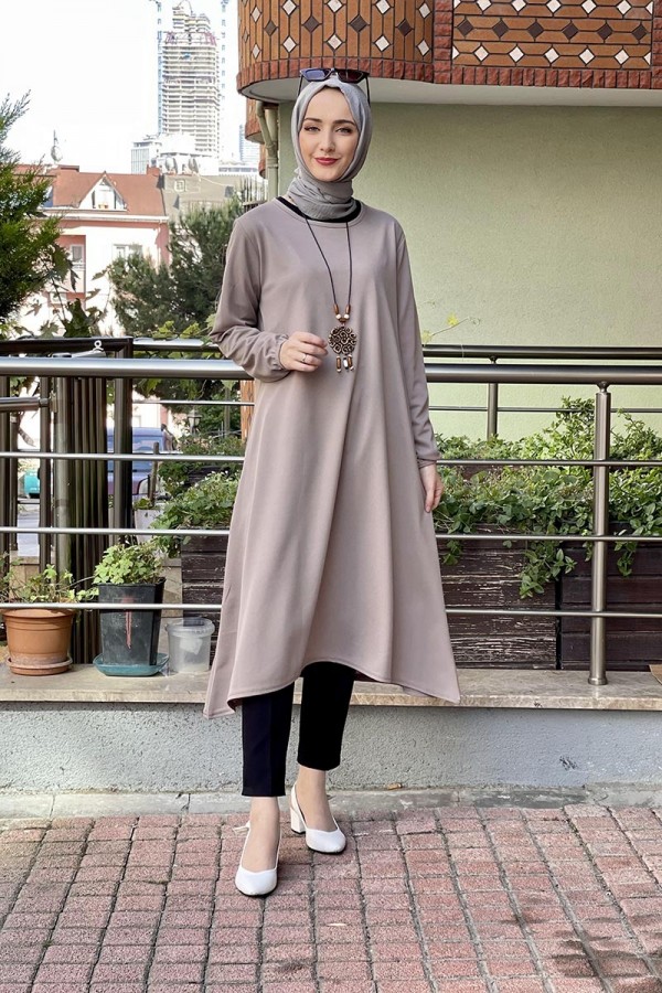 Moda Çizgi Desenli Tunik