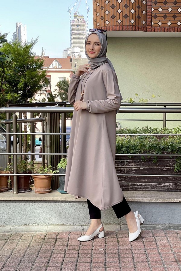 Moda Çizgi Desenli Tunik