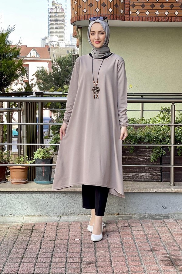 Moda Çizgi Desenli Tunik