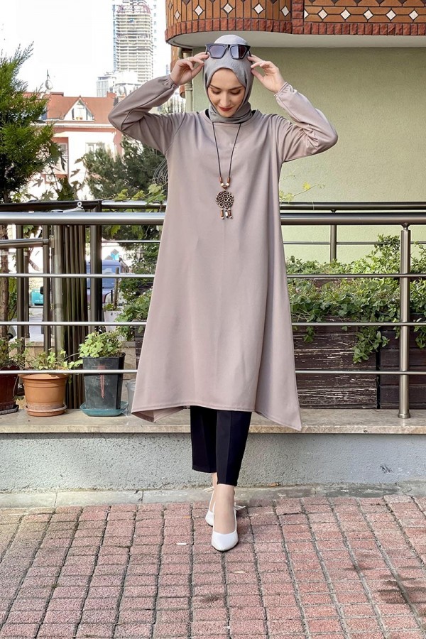Moda Çizgi Desenli Tunik