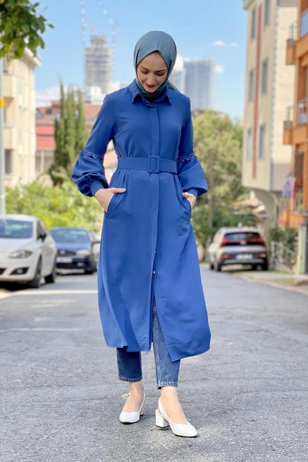 Moda Çizgi Desenli Tunik