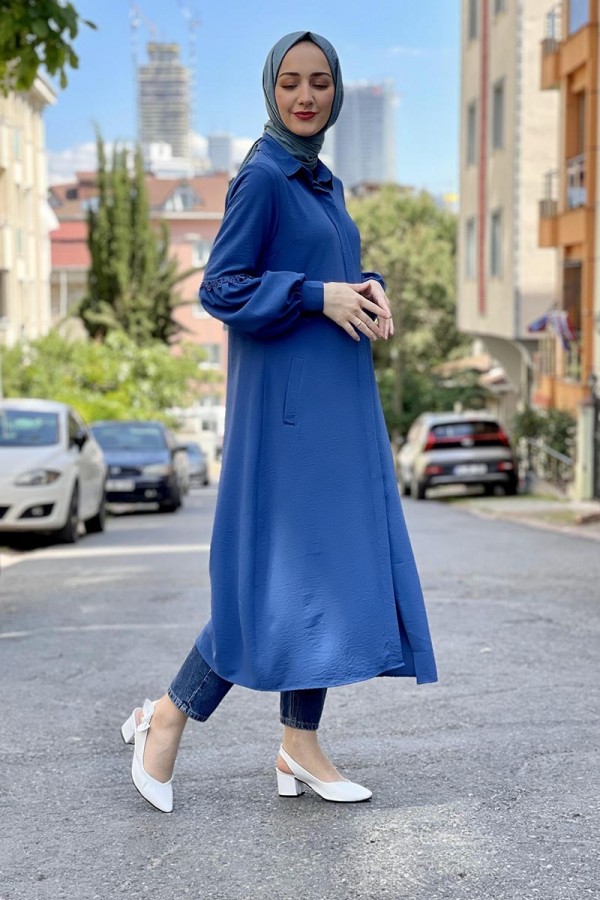 Moda Çizgi Desenli Tunik