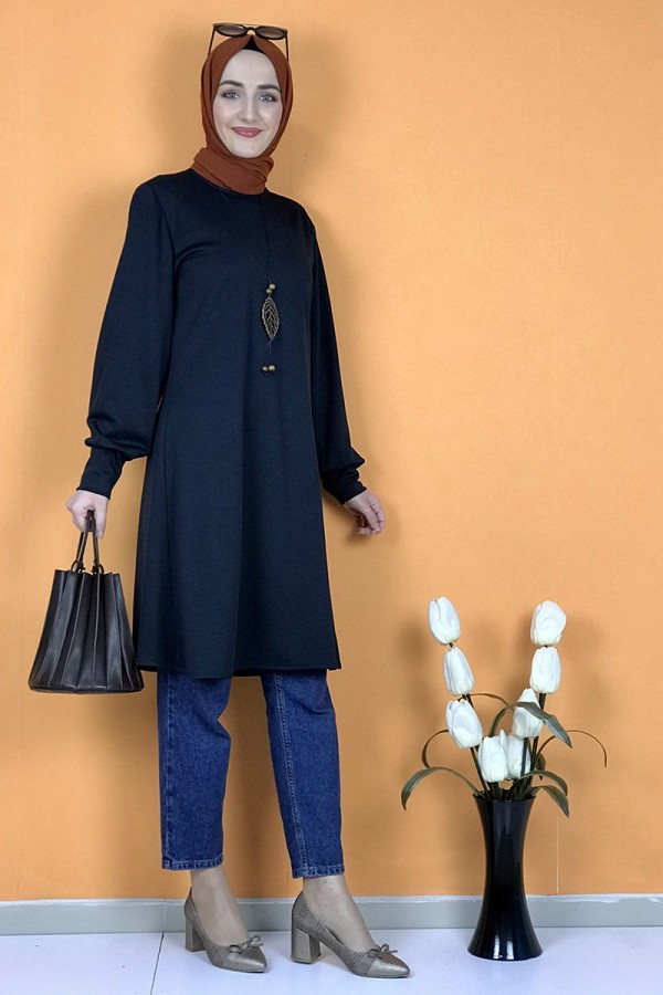Moda Çizgi Desenli Tunik