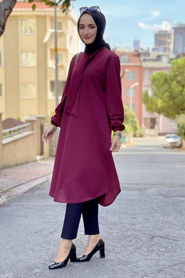 Moda Çizgi Desenli Tunik